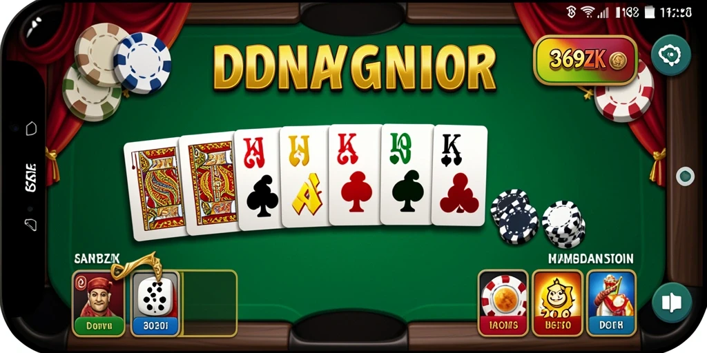 Screenshot 369ZK menampilkan momen seru dalam permainan domino.