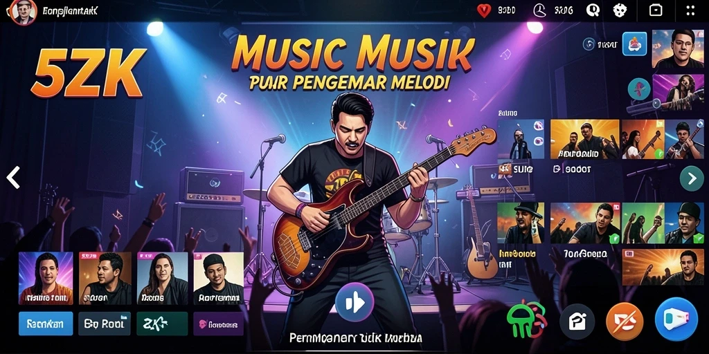 Screenshot gameplay 5ZK menampilkan pemain mengikuti irama musik.