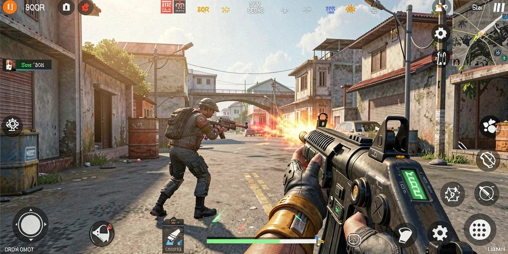 Tangkapan layar menampilkan pertarungan seru dalam game TPS 8QR.
