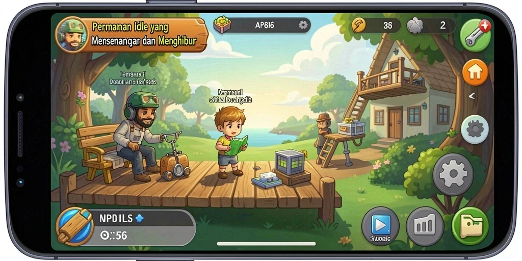 Tampilan gameplay AP686 yang menarik dengan sistem Idle yang efisien.
