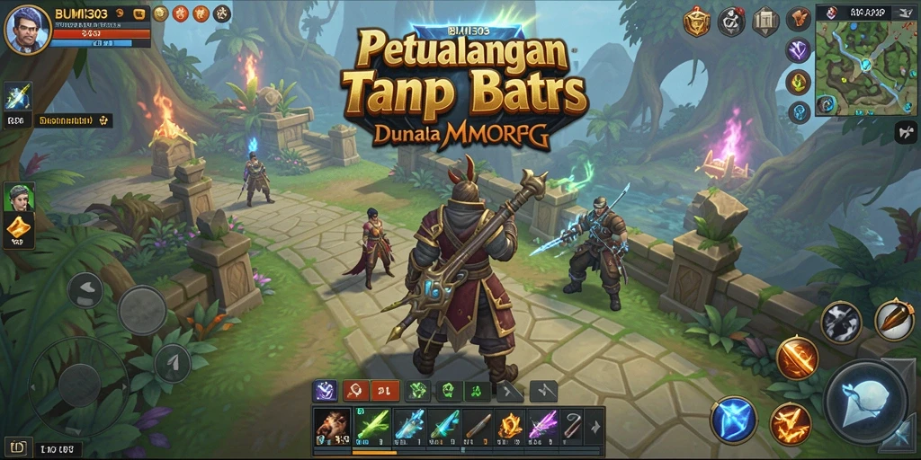 Tangkapan layar menampilkan aksi seru di dunia BUMI303.
