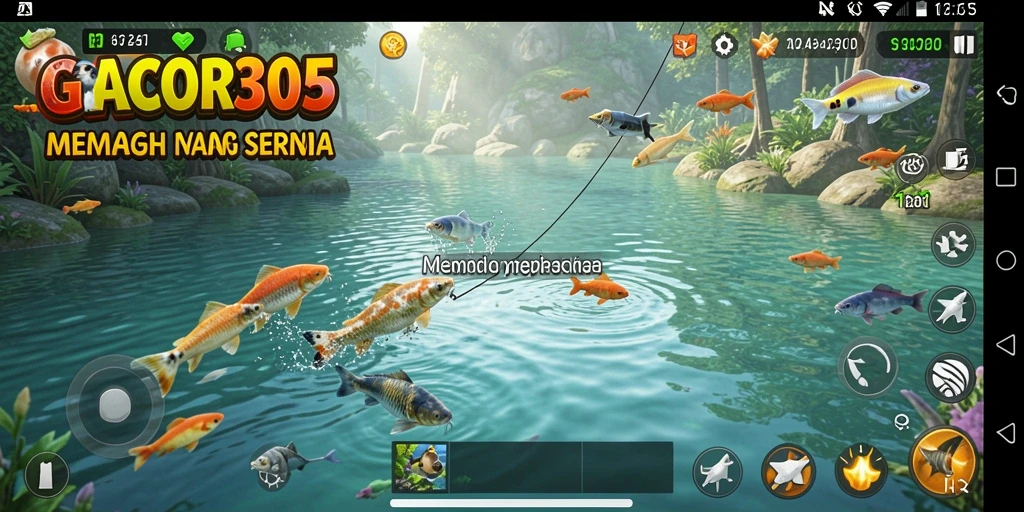 Screenshot gameplay GACOR305 menunjukkan pengalaman memancing yang mendebarkan.