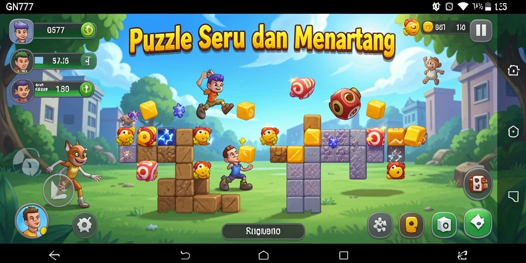 Tampilan gameplay GN777 dengan tantangan Puzzle yang seru.