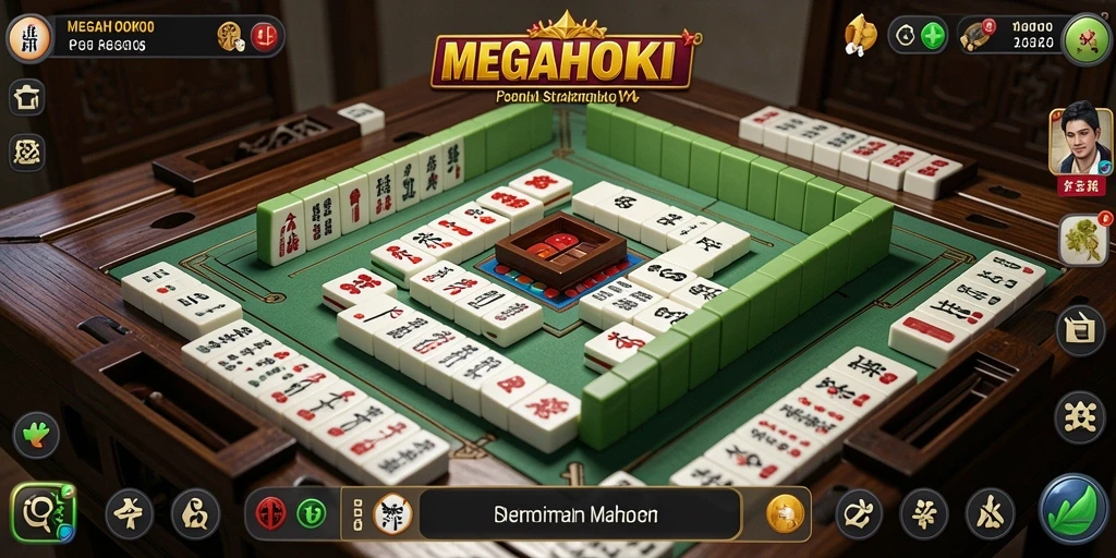 Tampilan menawan dari gameplay Mahjong di MEGAHOKI.
