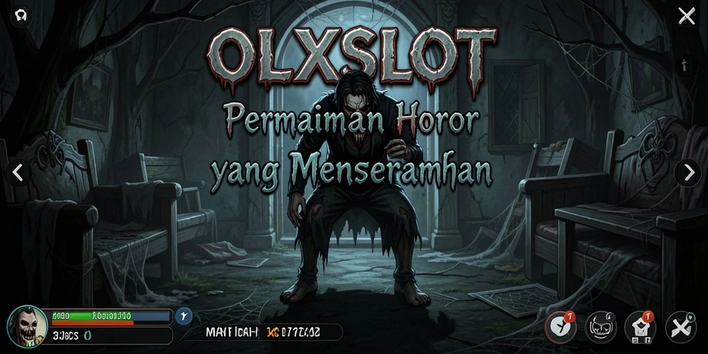 Tangkapan layar gameplay OLXSLOT menampilkan suasana horor yang mencekam.