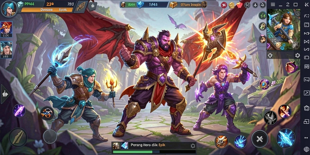 Gameplay seru PP444 dalam pertempuran MOBA.