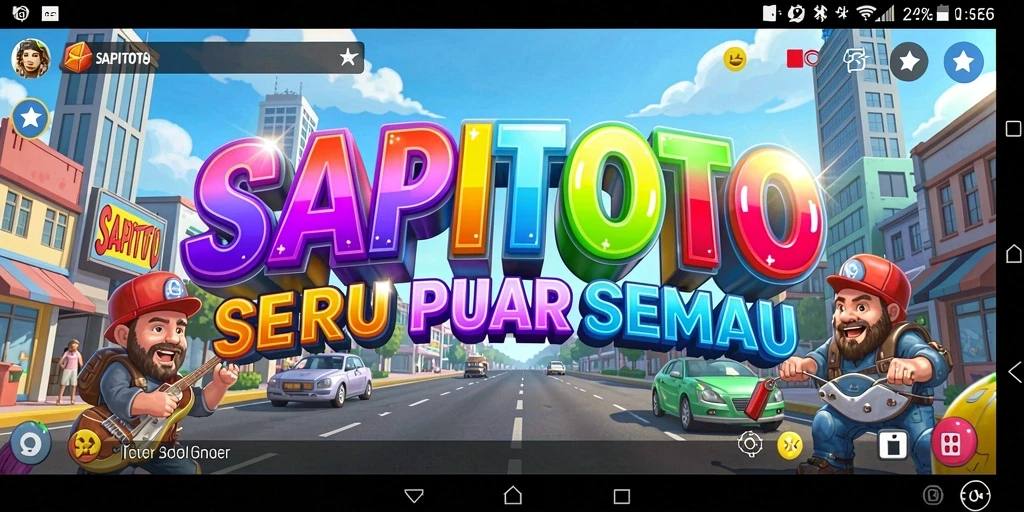 Tampilan gameplay seru dari SAPITOTO yang penuh warna dan tantangan.
